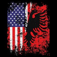 Albanian American Flag Patriotic Usa Albania Flag Toddler T-Shirt