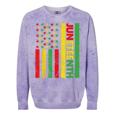 African American Flag Juneteenth Colorblast Crewneck Sweatshirt