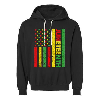 African American Flag Juneteenth Garment-Dyed Fleece Hoodie