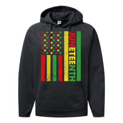 African American Flag Juneteenth Performance Fleece Hoodie