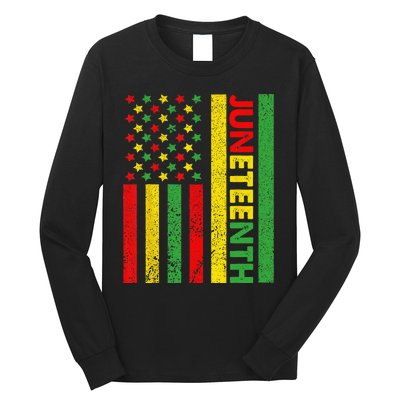 African American Flag Juneteenth Long Sleeve Shirt