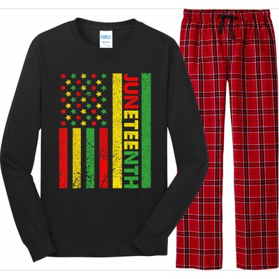 African American Flag Juneteenth Long Sleeve Pajama Set