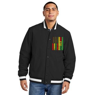 African American Flag Juneteenth Insulated Varsity Jacket