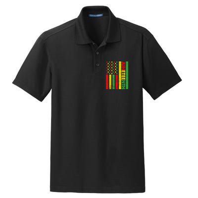 African American Flag Juneteenth Dry Zone Grid Polo