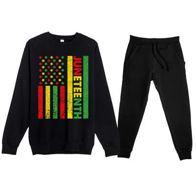 African American Flag Juneteenth Premium Crewneck Sweatsuit Set