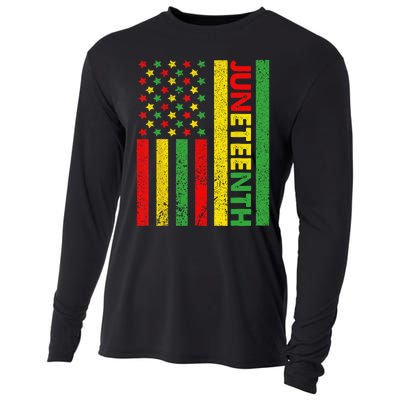 African American Flag Juneteenth Cooling Performance Long Sleeve Crew