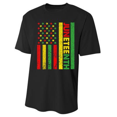 African American Flag Juneteenth Performance Sprint T-Shirt