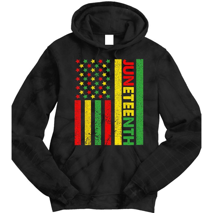 African American Flag Juneteenth Tie Dye Hoodie