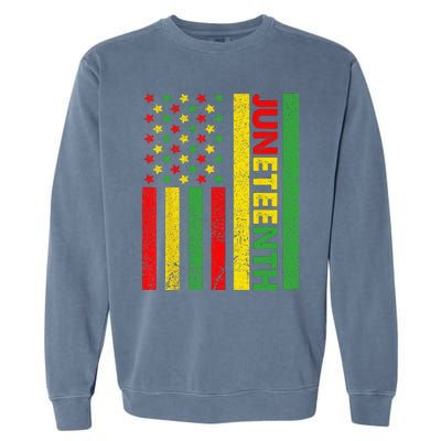 African American Flag Juneteenth Garment-Dyed Sweatshirt