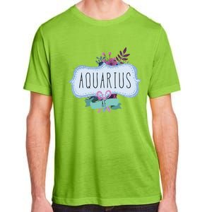 Aquarius Af Floral Label / Funny Aquarius Birthday Month Cute Gift Adult ChromaSoft Performance T-Shirt