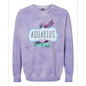 Aquarius Af Floral Label / Funny Aquarius Birthday Month Cute Gift Colorblast Crewneck Sweatshirt