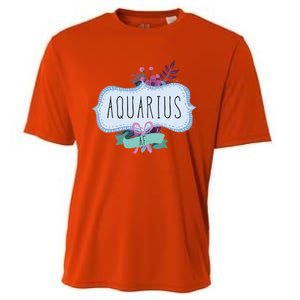 Aquarius Af Floral Label / Funny Aquarius Birthday Month Cute Gift Cooling Performance Crew T-Shirt