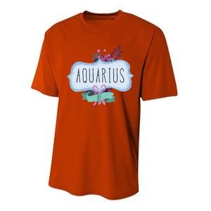 Aquarius Af Floral Label / Funny Aquarius Birthday Month Cute Gift Performance Sprint T-Shirt