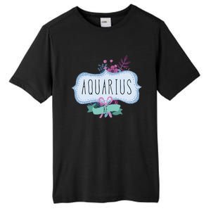 Aquarius Af Floral Label / Funny Aquarius Birthday Month Cute Gift Tall Fusion ChromaSoft Performance T-Shirt