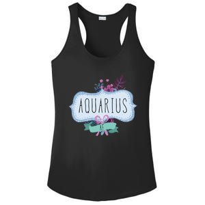 Aquarius Af Floral Label / Funny Aquarius Birthday Month Cute Gift Ladies PosiCharge Competitor Racerback Tank