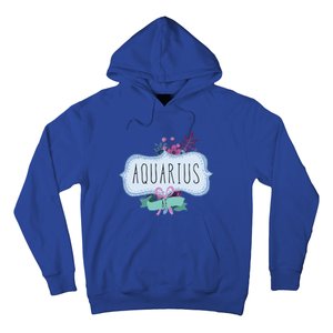 Aquarius Af Floral Label / Funny Aquarius Birthday Month Cute Gift Hoodie