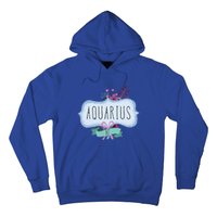 Aquarius Af Floral Label / Funny Aquarius Birthday Month Cute Gift Hoodie