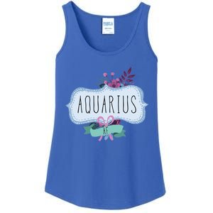 Aquarius Af Floral Label / Funny Aquarius Birthday Month Cute Gift Ladies Essential Tank