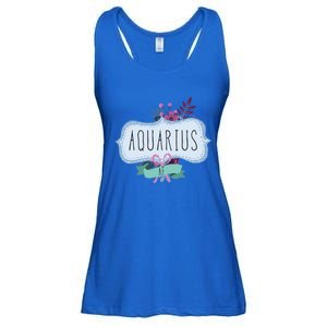 Aquarius Af Floral Label / Funny Aquarius Birthday Month Cute Gift Ladies Essential Flowy Tank