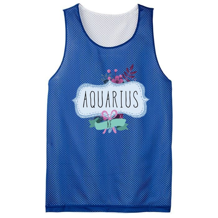 Aquarius Af Floral Label / Funny Aquarius Birthday Month Cute Gift Mesh Reversible Basketball Jersey Tank