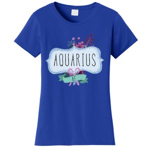 Aquarius Af Floral Label / Funny Aquarius Birthday Month Cute Gift Women's T-Shirt