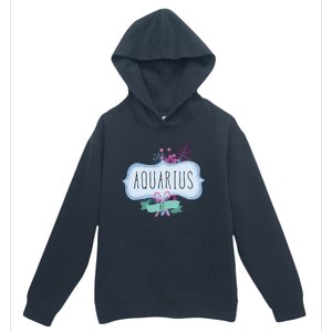 Aquarius Af Floral Label / Funny Aquarius Birthday Month Cute Gift Urban Pullover Hoodie