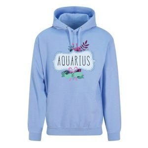 Aquarius Af Floral Label / Funny Aquarius Birthday Month Cute Gift Unisex Surf Hoodie