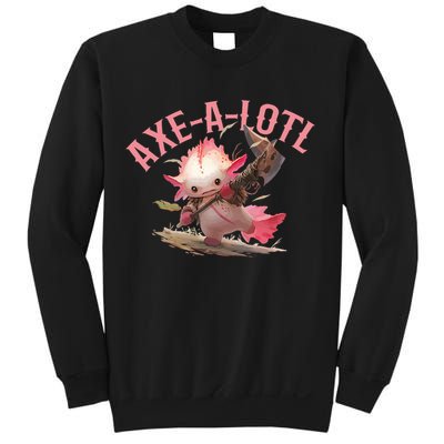 Axolotl Axt-A-Lotl Funny Viking Axe Throwing Lumberjack Sweatshirt