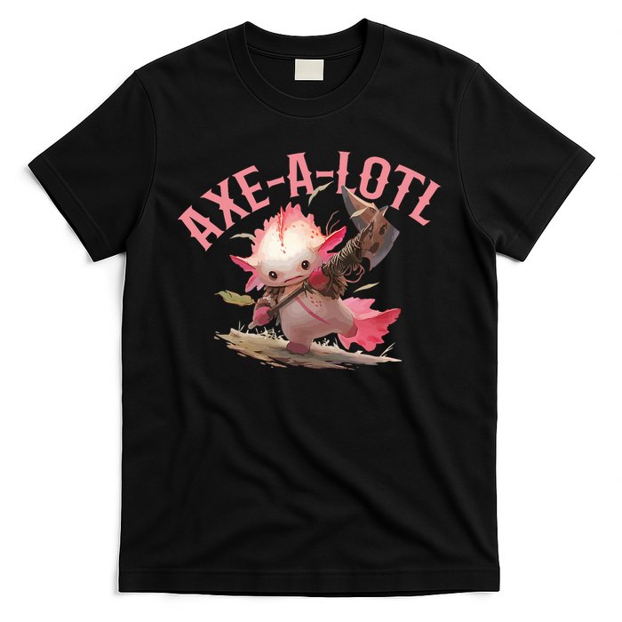 Axolotl Axt-A-Lotl Funny Viking Axe Throwing Lumberjack T-Shirt