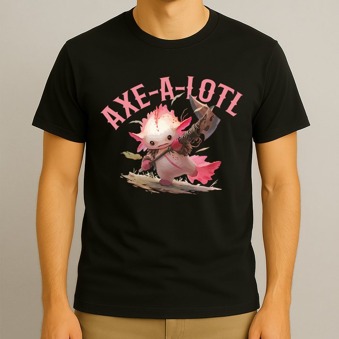 Axolotl Axt-A-Lotl Funny Viking Axe Throwing Lumberjack T-Shirt