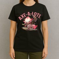 Axolotl Axt-A-Lotl Funny Viking Axe Throwing Lumberjack T-Shirt
