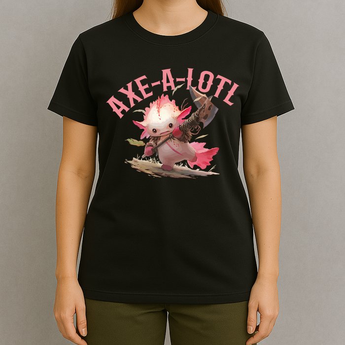 Axolotl Axt-A-Lotl Funny Viking Axe Throwing Lumberjack T-Shirt