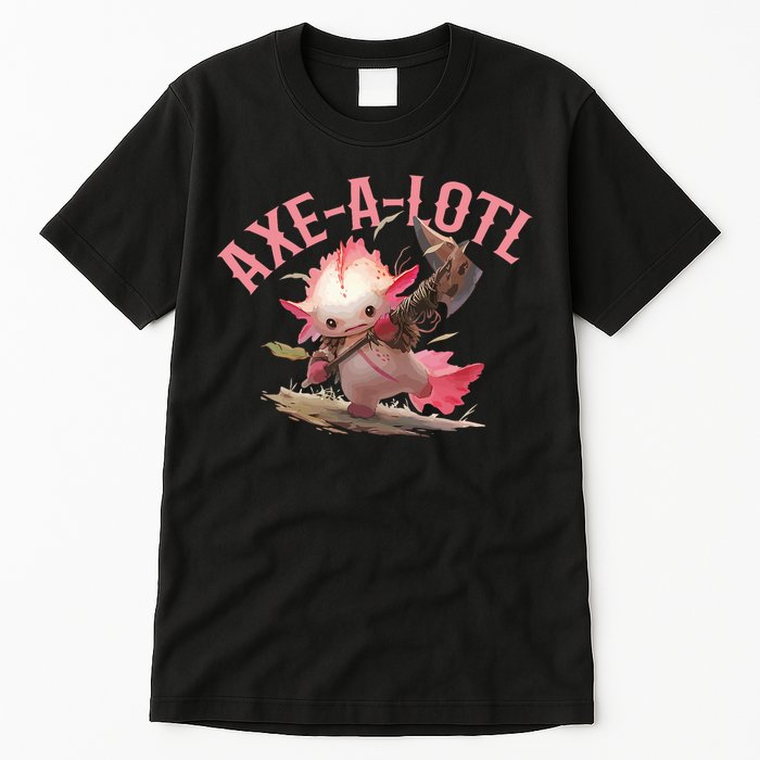 Axolotl Axt-A-Lotl Funny Viking Axe Throwing Lumberjack Tall T-Shirt
