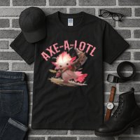 Axolotl Axt-A-Lotl Funny Viking Axe Throwing Lumberjack Tall T-Shirt