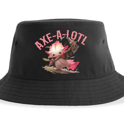 Axolotl Axt-A-Lotl Funny Viking Axe Throwing Lumberjack Sustainable Bucket Hat