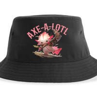 Axolotl Axt-A-Lotl Funny Viking Axe Throwing Lumberjack Sustainable Bucket Hat