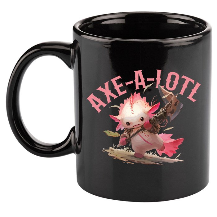 Axolotl Axt-A-Lotl Funny Viking Axe Throwing Lumberjack 11oz C Handle Ceramic Mug