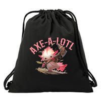 Axolotl Axt-A-Lotl Funny Viking Axe Throwing Lumberjack Drawstring Bag