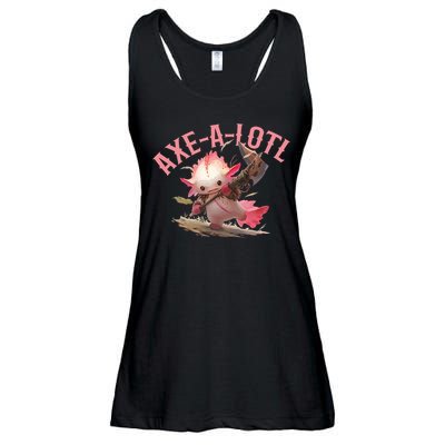 Axolotl Axt-A-Lotl Funny Viking Axe Throwing Lumberjack Ladies Essential Flowy Tank