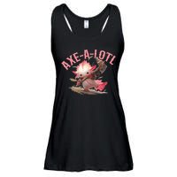Axolotl Axt-A-Lotl Funny Viking Axe Throwing Lumberjack Ladies Essential Flowy Tank