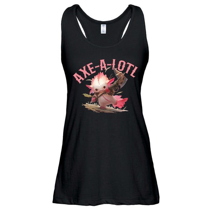Axolotl Axt-A-Lotl Funny Viking Axe Throwing Lumberjack Ladies Essential Flowy Tank