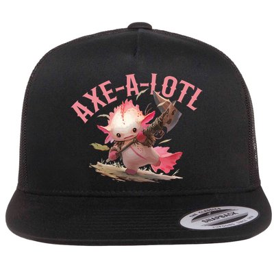 Axolotl Axt-A-Lotl Funny Viking Axe Throwing Lumberjack Flat Bill Trucker Hat