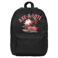 Axolotl Axt-A-Lotl Funny Viking Axe Throwing Lumberjack 16 in Basic Backpack
