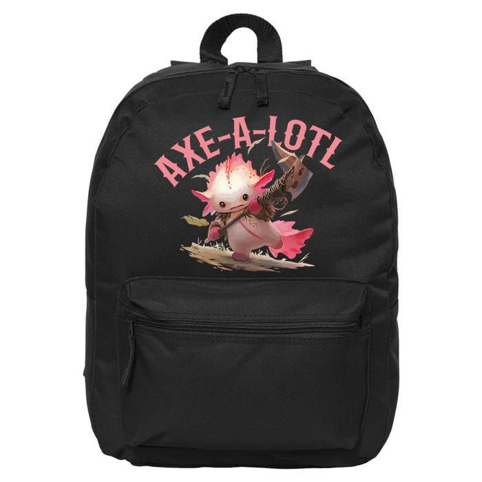 Axolotl Axt-A-Lotl Funny Viking Axe Throwing Lumberjack 16 in Basic Backpack