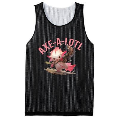 Axolotl Axt-A-Lotl Funny Viking Axe Throwing Lumberjack Mesh Reversible Basketball Jersey Tank