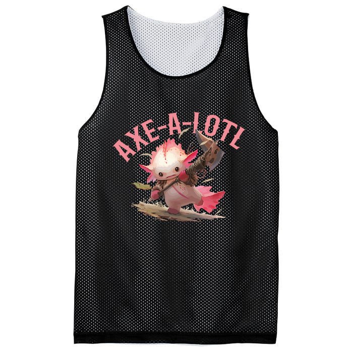 Axolotl Axt-A-Lotl Funny Viking Axe Throwing Lumberjack Mesh Reversible Basketball Jersey Tank