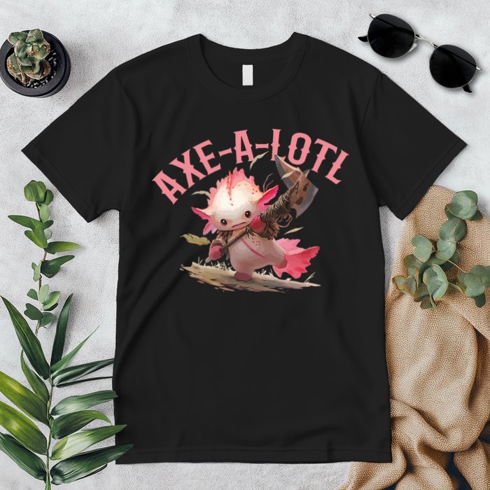 Axolotl Axt-A-Lotl Funny Viking Axe Throwing Lumberjack Premium T-Shirt