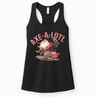 Axolotl Axt-A-Lotl Funny Viking Axe Throwing Lumberjack Womens Tank Top