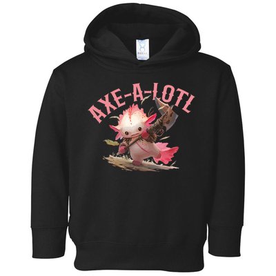 Axolotl Axt-A-Lotl Funny Viking Axe Throwing Lumberjack Toddler Hoodie