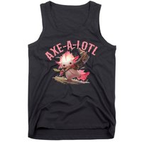Axolotl Axt-A-Lotl Funny Viking Axe Throwing Lumberjack Tank Top
